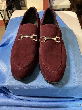 Stacy Adams Burgundy Suede Bit Moccasins